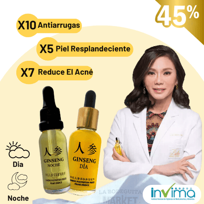 PROMO 2x1 Ginseng Día y Noche® Sérum 100% Natural El Original Rejuvenecedor Hidratante