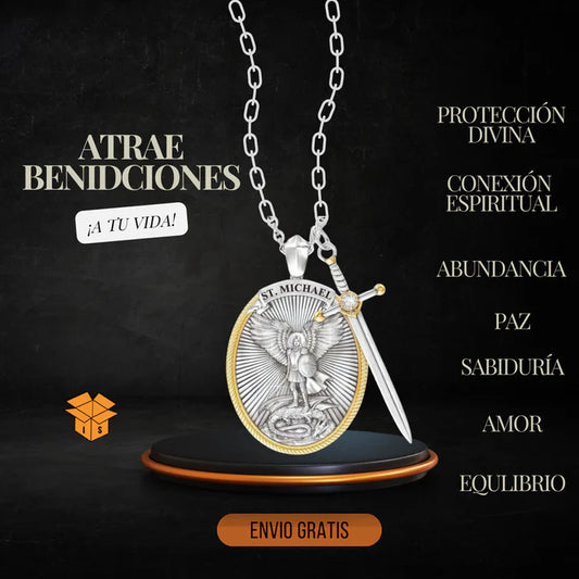 Collar De Protección San Miguel Arcángel 📿+ Cajita De Regalo🎁